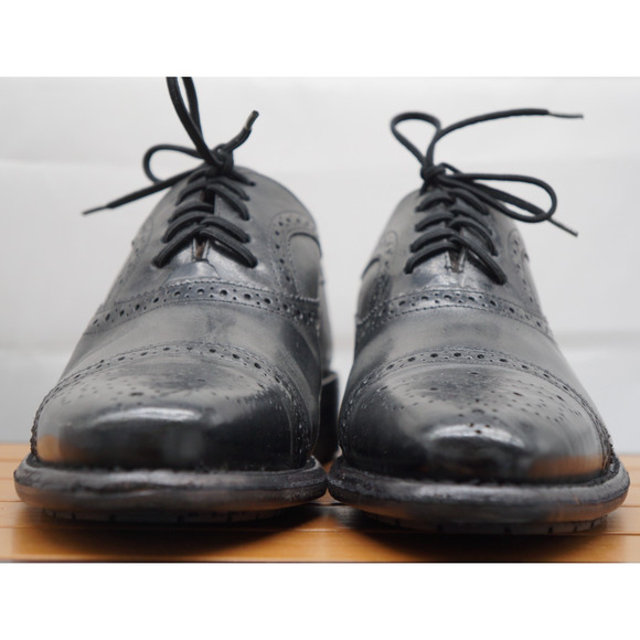 New! FREEBIRD Steven George Black Brogue Leather Oxford Wingtip Shoes Size 10 - Picture 5 of 14